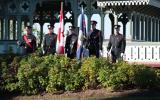 2013 Memorial Service - Officers with flags standing at attention (2)