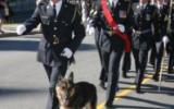 2004 Memorial Service - Officers and police dog marching